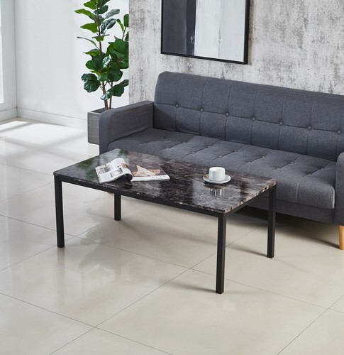Marble effect coffee table - marble, in