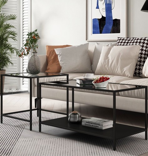 Nesting coffee table black - table,,