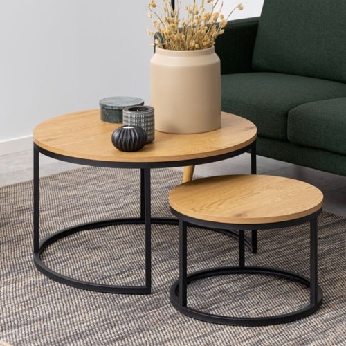 Round nesting coffee table set - nesting,