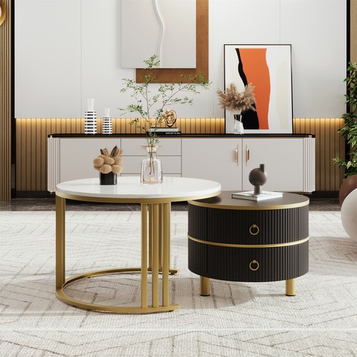 Round nesting coffee tables - nesting,