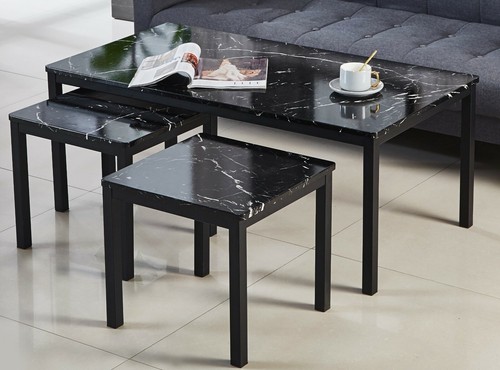 Marble effect coffee table - marble, in