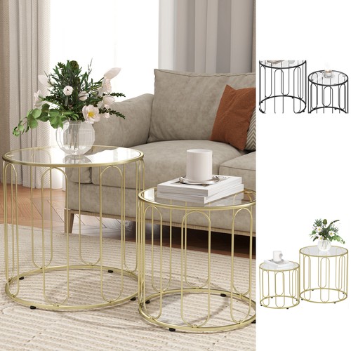 Round coffee table set - coffee,