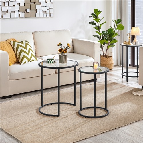 Round nesting coffee table - nesting,