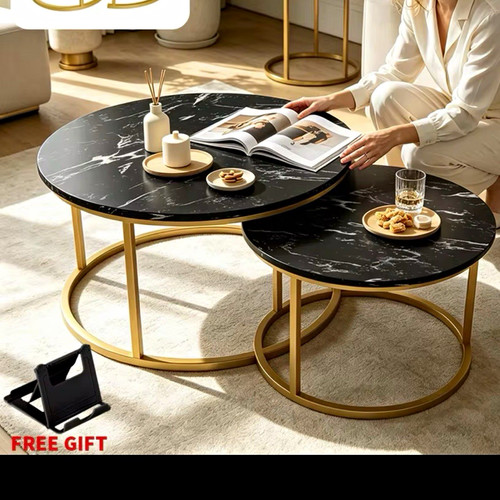 2pc round nesting coffee table - 2pc,