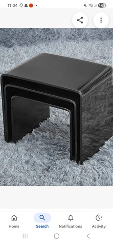 Black glass rectangular - black,