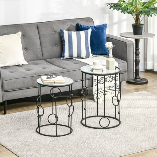 Round coffee tables set - coffee,