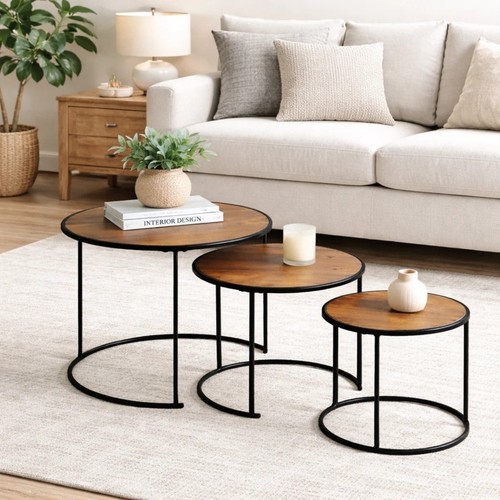 Set round table oak - set,