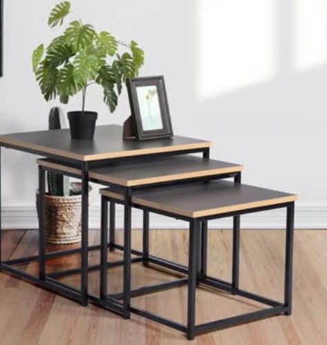 Black and wooden coffee table - wooden,