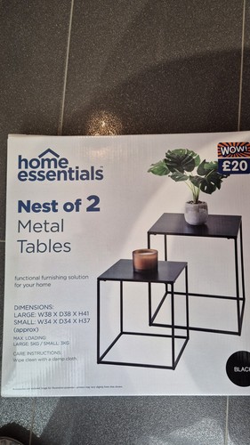 Black metal coffee nest - black,